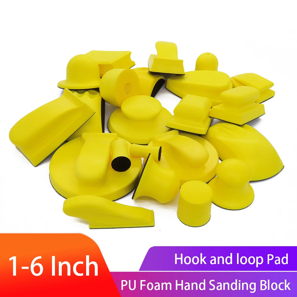 PU Foam Hand Sanding Pad - Sandpaper Backing Holder for Polishing and Grinding