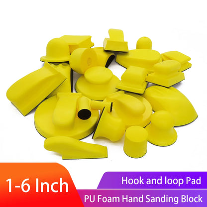 PU Foam Hand Sanding Pad - Sandpaper Backing Holder for Polishing and Grinding