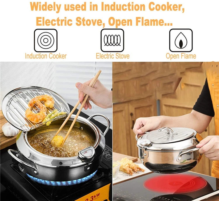 Japanese Deep Frying Pot/Tempura Fryer Pan