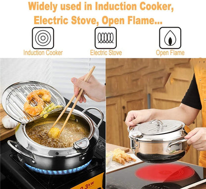 Japanese Deep Frying Pot/Tempura Fryer Pan