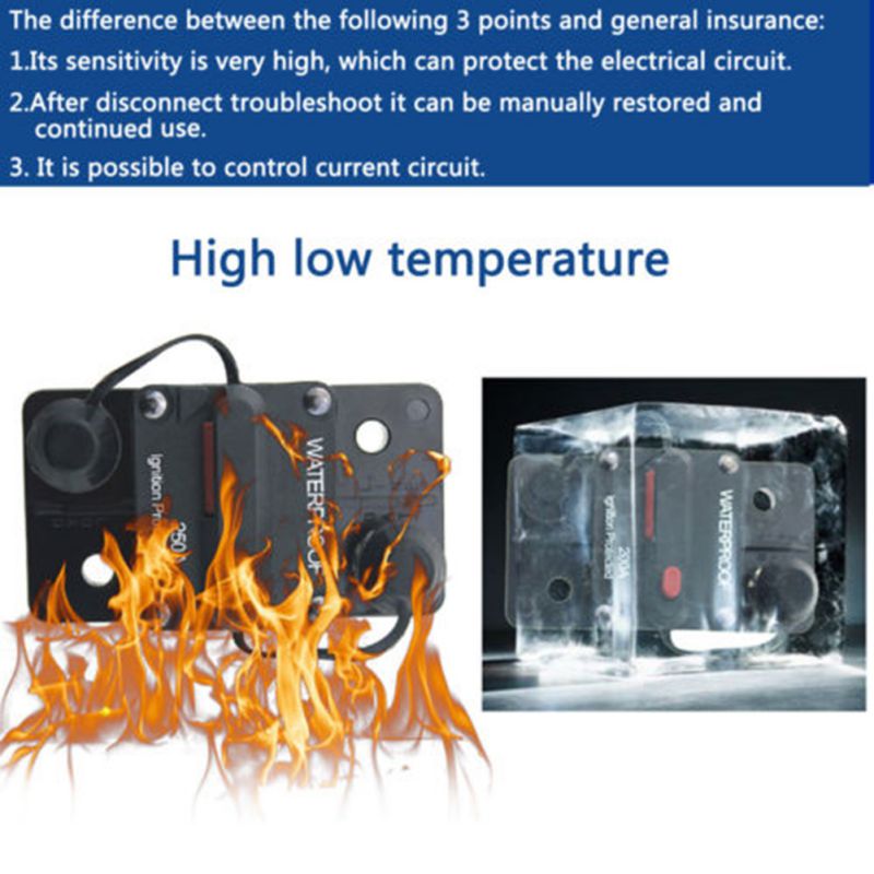 Circuit Breaker Fuse Reset 12-48V DC Waterproof