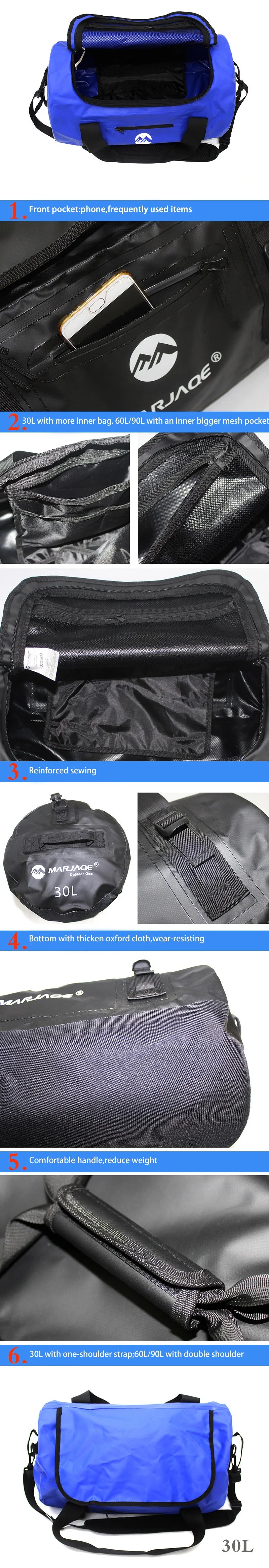 Outdoor Waterproof Bag: Ideal for Swimming, Fishing, Camping, and More - Available in 30L, 60L, and 90L