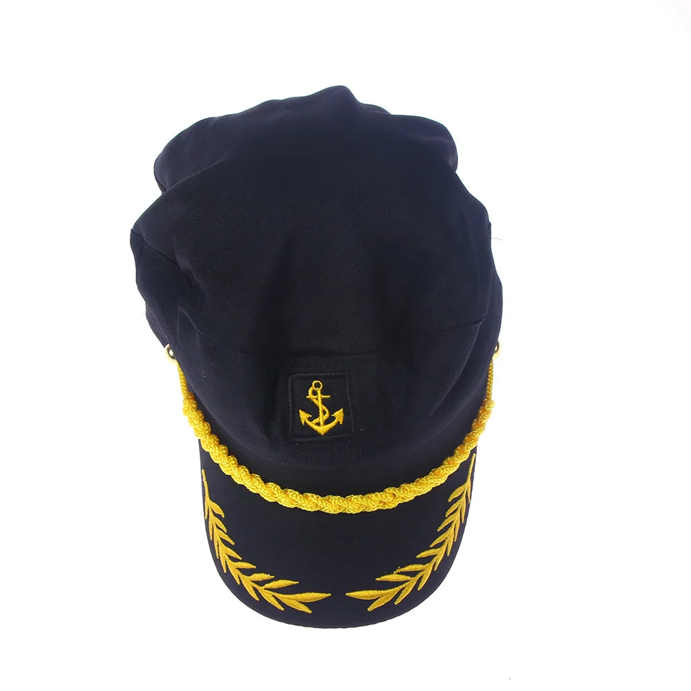 Adult Yacht Captain Hat - Adjustable Navy Marine Admiral and Crew Hats