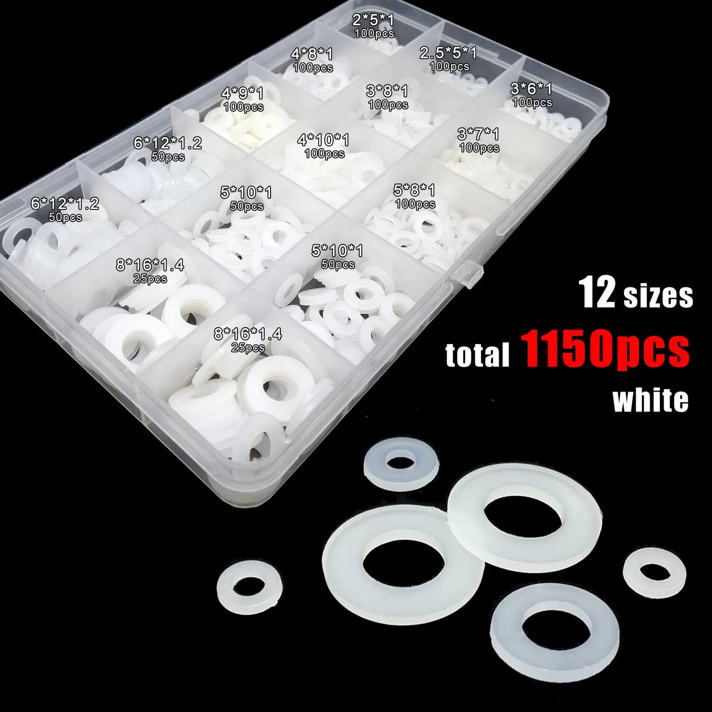 M2-M8 Nylon Flat Washer Assortment Set