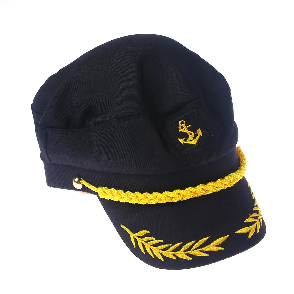 Adult Yacht Captain Hat - Adjustable Navy Marine Admiral and Crew Hats