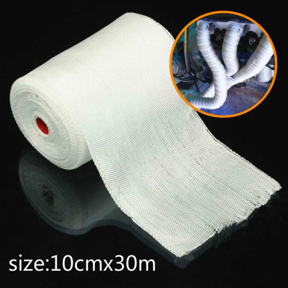 1 roll of 100mm x 30m white fiberglass cloth tape, high-strength fiberglass plain weave seam with high temperature resistance