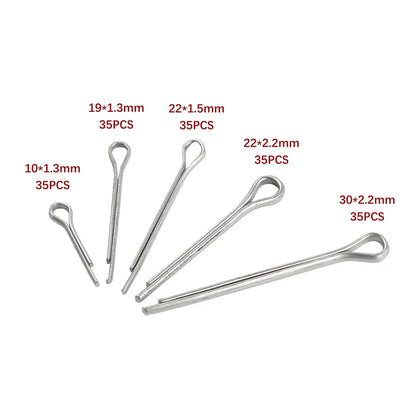 Silver Split Pins Cotter Fixings – Assorted Sizes, Zinc-Plated Steel for Secure Fixing & Fastening