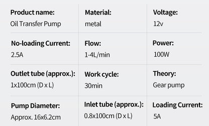 Fuel Oil Extractor / Transfer Pump 12V