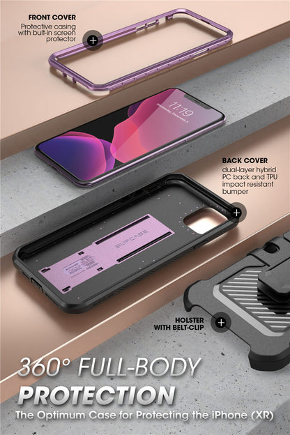 SUPCASE UB Pro Full-Body Rugged Holster Case for iPhone 11 (6.1'') - Built-in Screen Protector & Kickstand