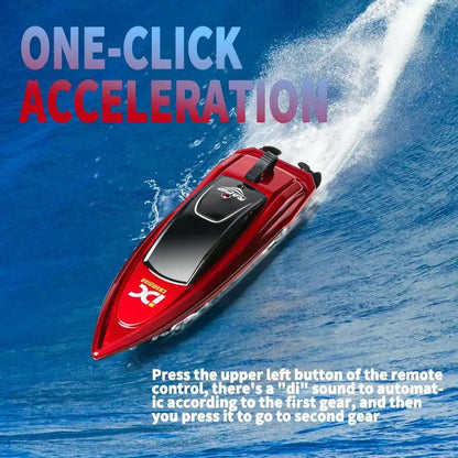 Mini RC Boat with LED Light, 5km/h High Speed