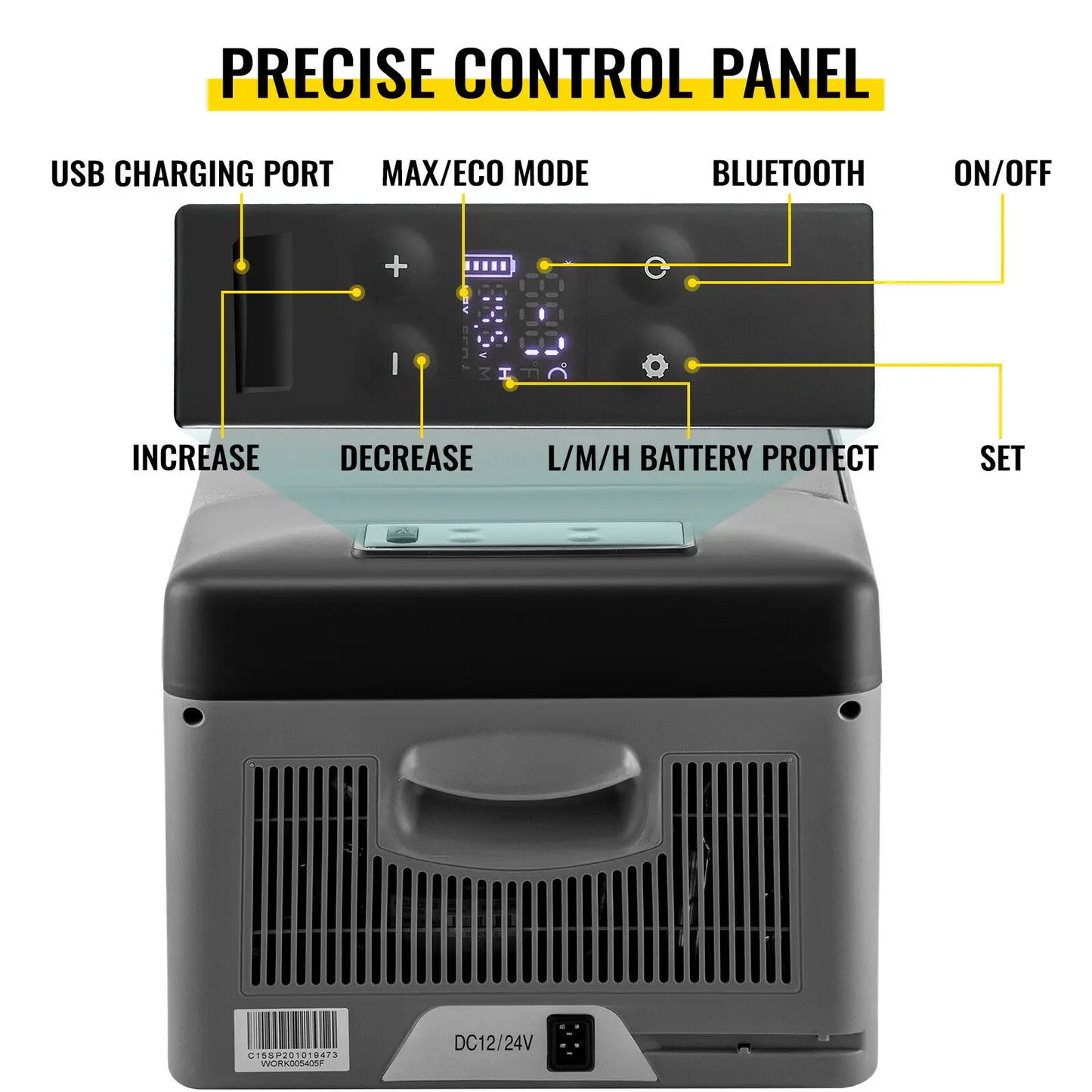 VEVOR 15L Portable Marine Fridge – 12V/24V Compressor Cooler