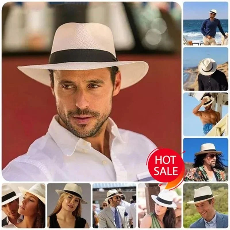 Handmade Panama Hat - Sun Protection Straw Hat for Men & Women