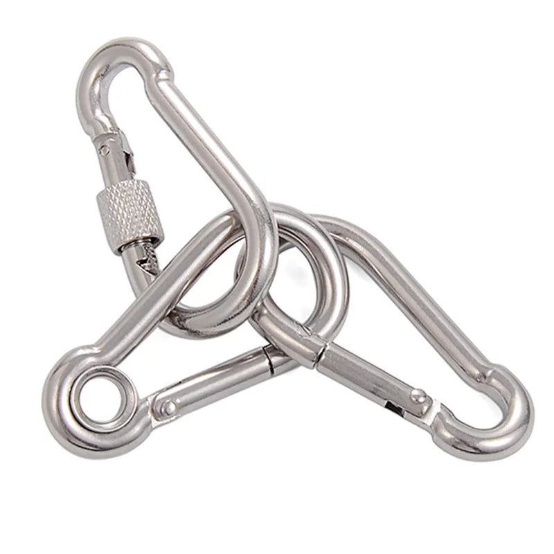 5x Stainless Steel Spring Snap Carabiner Quick Link Lock Ring Hook