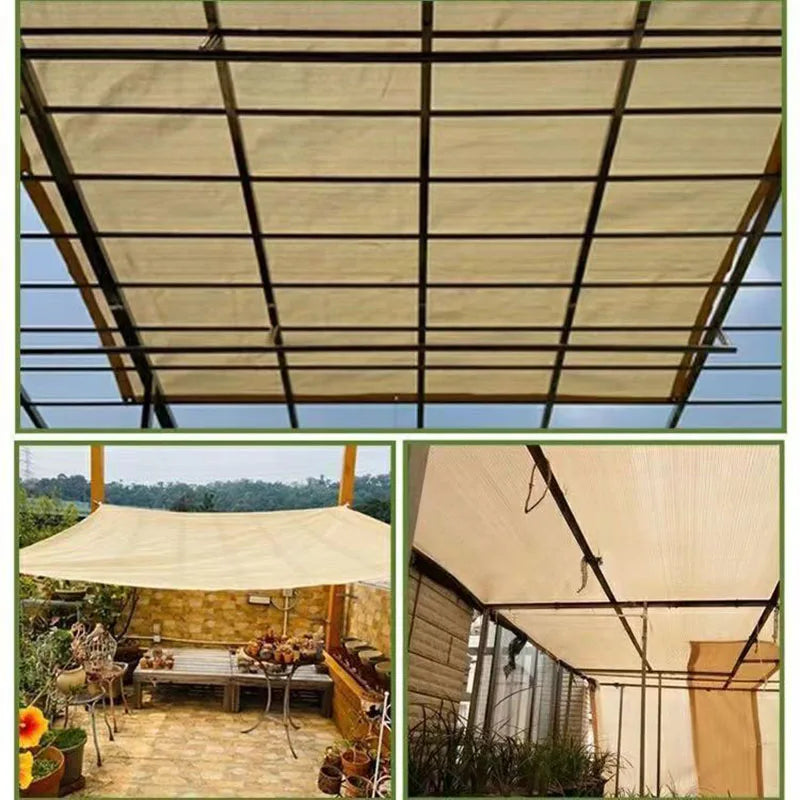 90% Sunshade HDPE Beige Sunshine Net Garden Plant Shadow Sail UV Proof Canopy Outdoor Sunshade Swimming Pool Sunshade