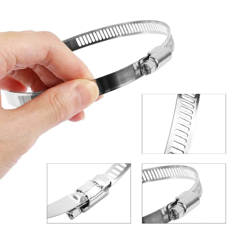 5/10pcs 8 to 152mm 304 Stainless Steel Adjustable Drive Hose Clamp