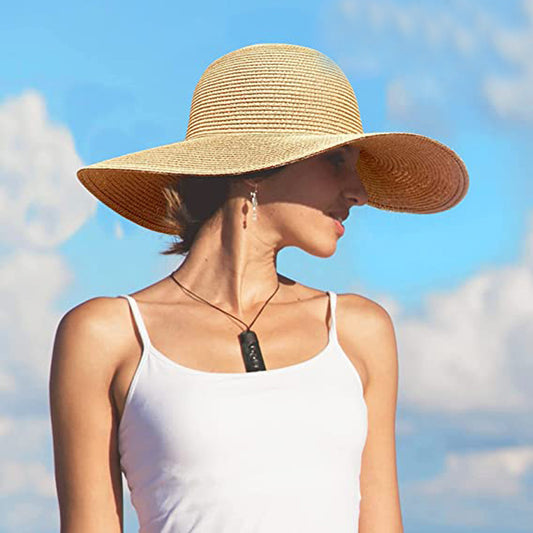 Women's Foldable Wide Brim Beach Sun Hat – UV Protection