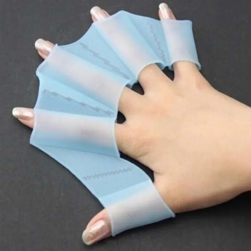 Swimming Hand Finger Fin Learning Pool Accessory - Hand Web Flippers Training Diving Gloves