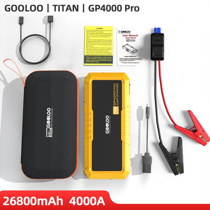 GOOLOO 4000A Marine Jump Starter – 26800mAh Portable Power Bank for Boats and Vehicles