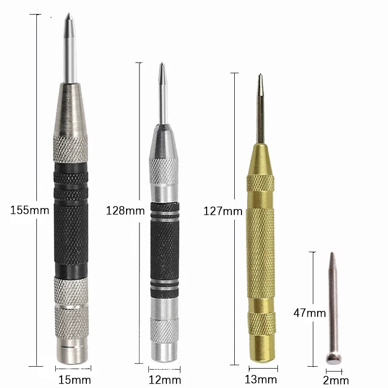 Automatic Center Punch - Adjustable Spring Loaded Metal Drill Tool