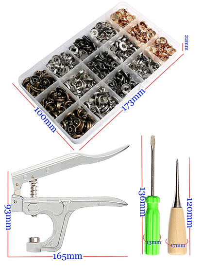 Metal Snap Fasteners Button Kits with Installation Pliers: Essential Sewing Accessories for Clothing and Craft Projects