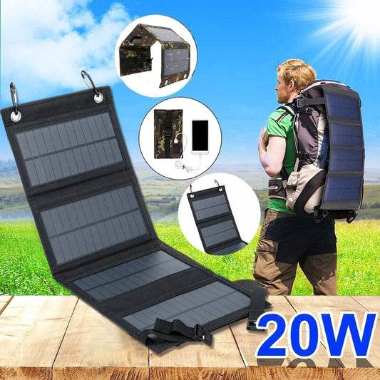 20W Portable Solar Panel Charger with USB Port