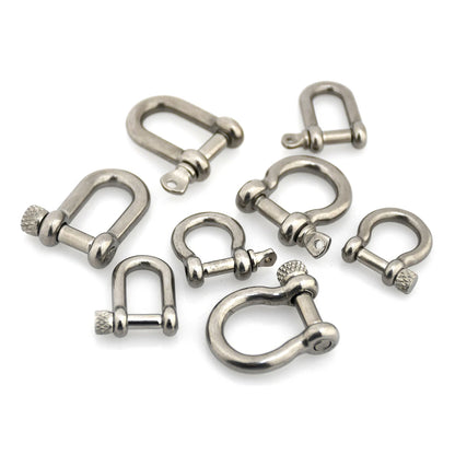 Stainless Steel Carabiner D Bow Shackle Keychain Hook