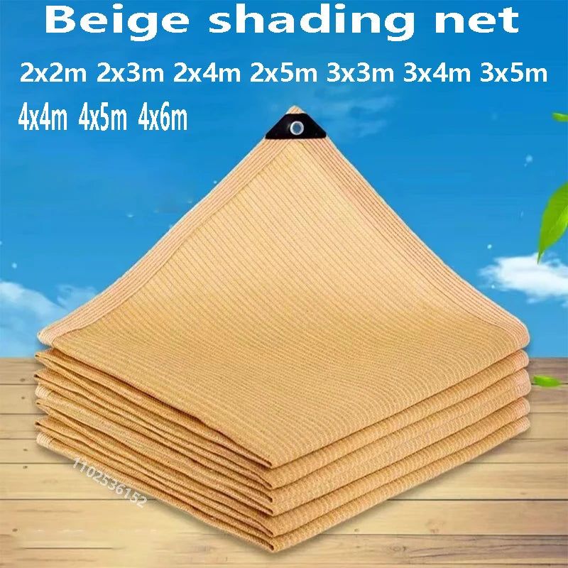 90% Sunshade HDPE Beige Sunshine Net Garden Plant Shadow Sail UV Proof Canopy Outdoor Sunshade Swimming Pool Sunshade