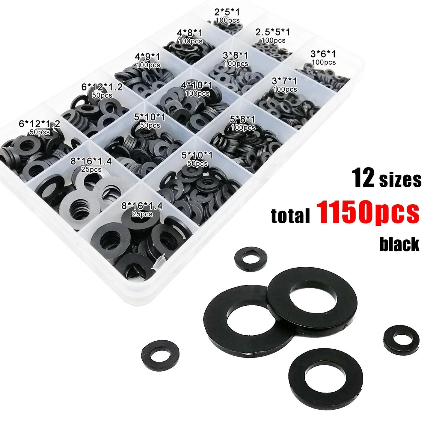 M2-M8 Nylon Flat Washer Assortment Set