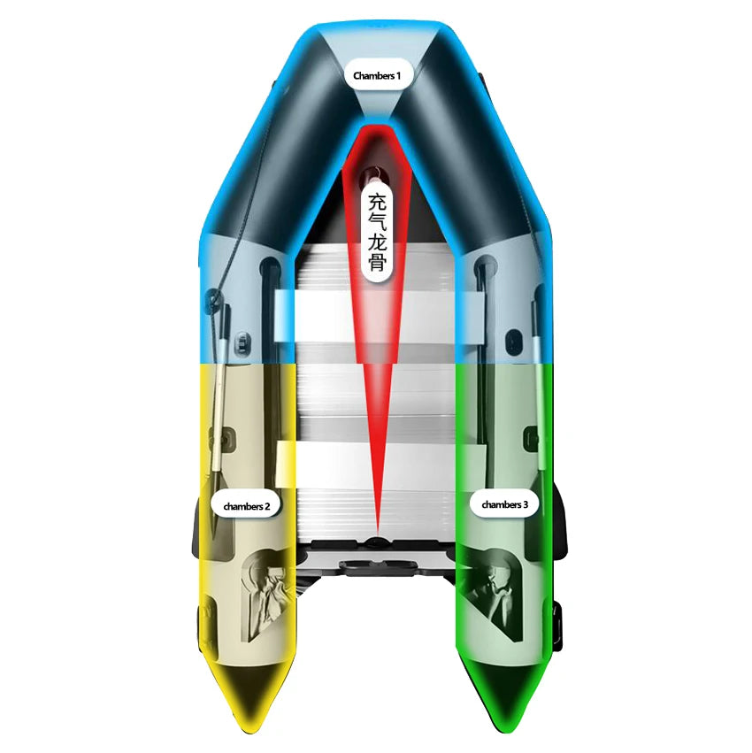 Inflatable V-Shaped Bottom Boat with Alloy Base