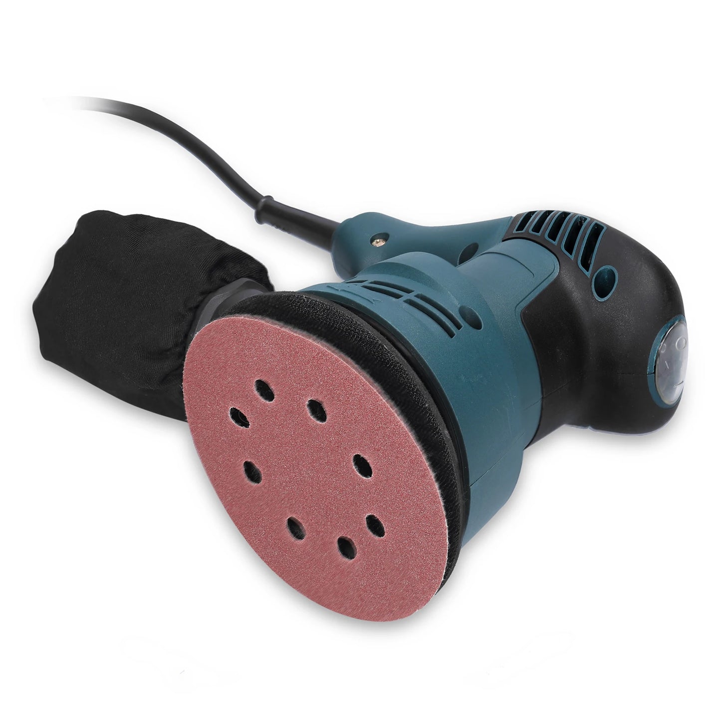 300W Electric Eccentric Sander - 5 Inch 125mm Sanding Plate with Dust Box and 6-Speed