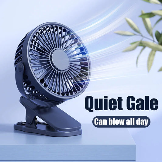 Clip-on Table Fan Type Portable USB Rechargeable