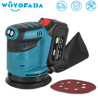 3-Speed 125mm Random Orbit Electric Sander - Compatible with Makita 18V Battery