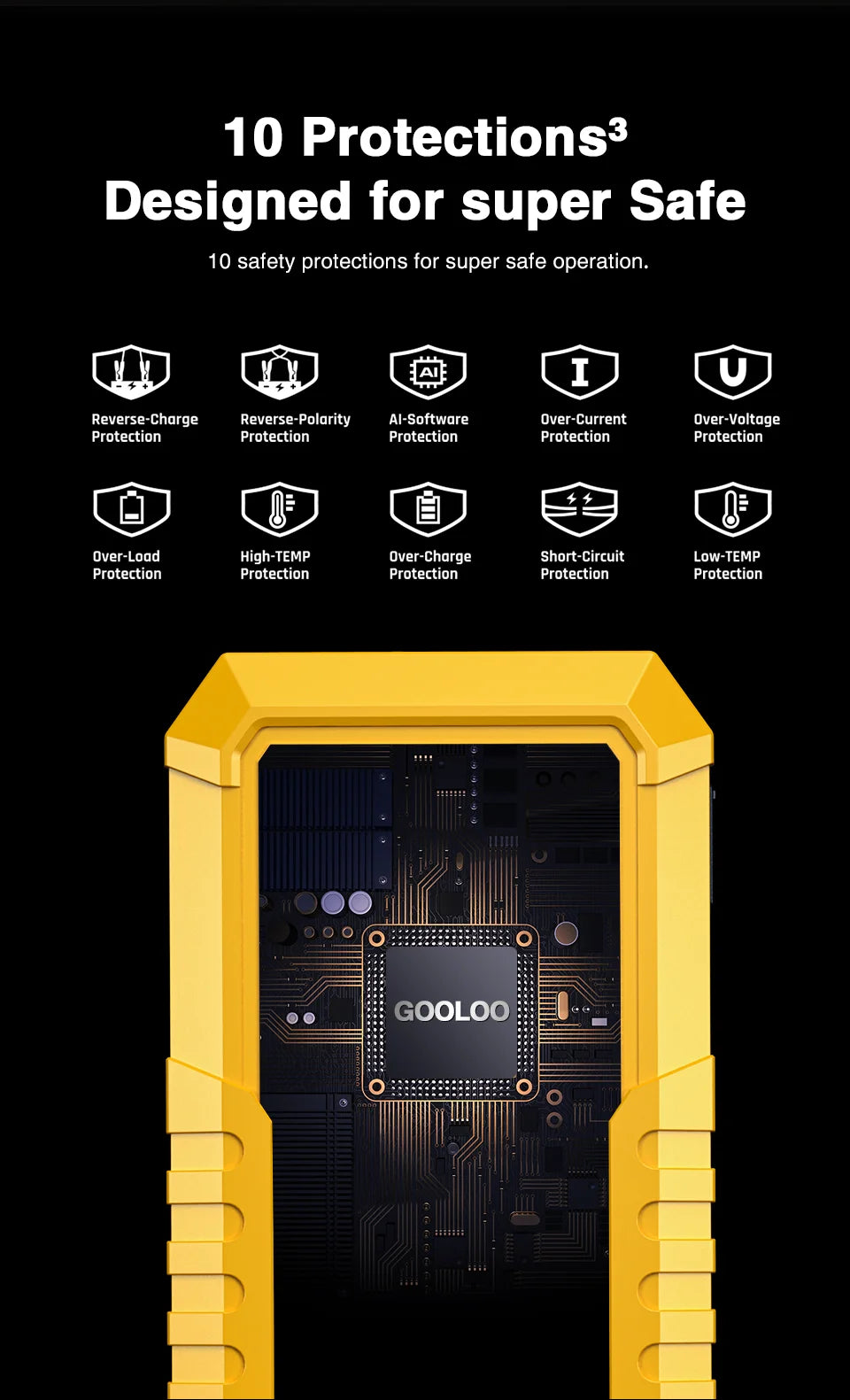 GOOLOO 4000A Marine Jump Starter – 26800mAh Portable Power Bank for Boats and Vehicles