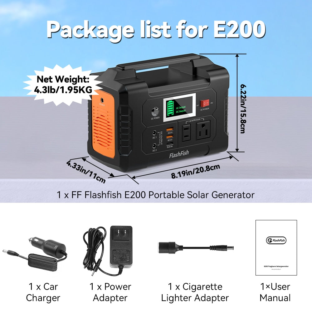 Portable Power Station 200W (Emergency Supply Battery)