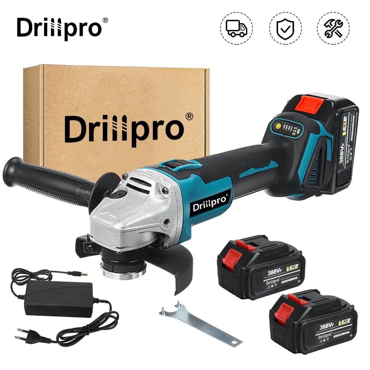 Drillpro 125MM M14 Brushless Electric Angle Grinder - Compatible with Makita 18V Battery