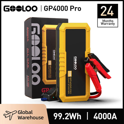 GOOLOO 4000A Marine Jump Starter – 26800mAh Portable Power Bank for Boats and Vehicles