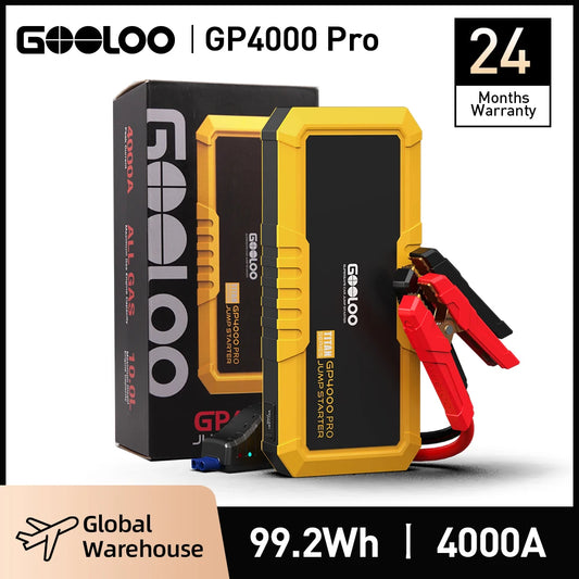 GOOLOO 4000A Marine Jump Starter – 26800mAh Portable Power Bank for Boats and Vehicles