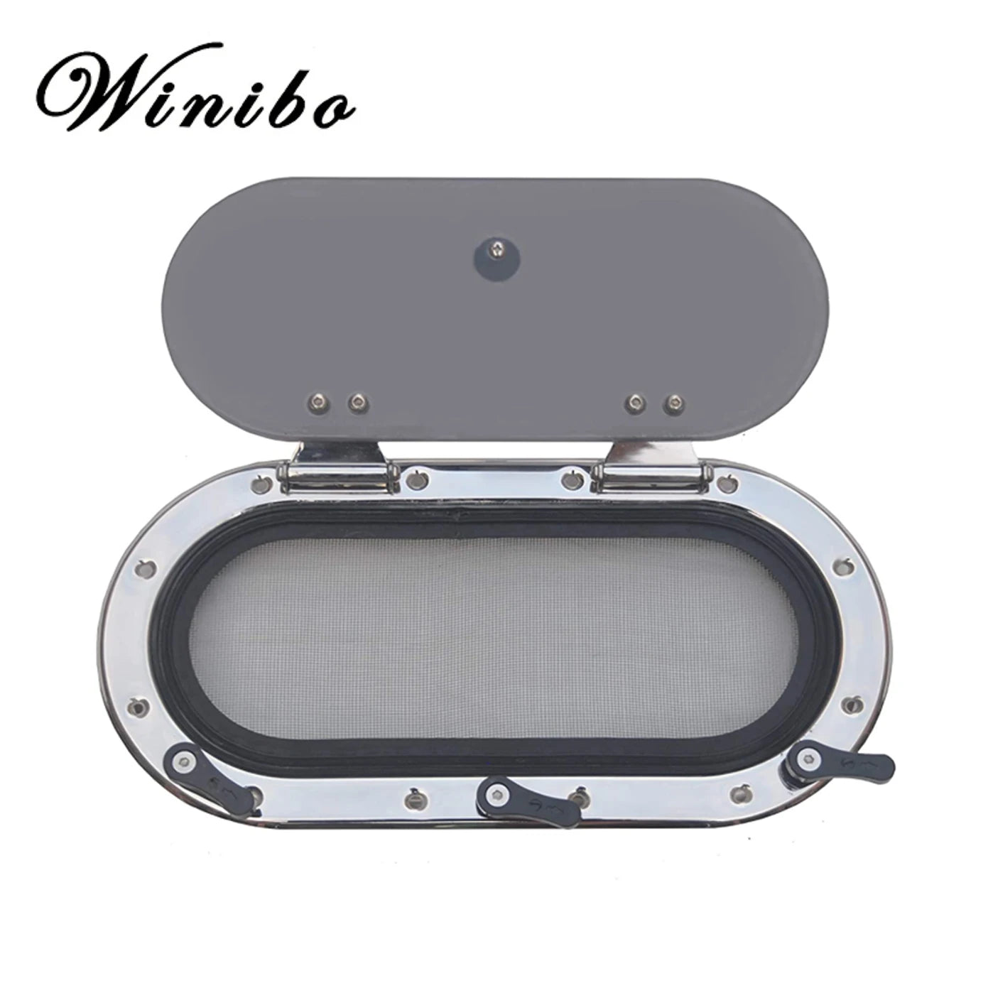 Marine Stainless Steel Oval Porthole with Mosquito Screen - Opening Window Hatch for Boat and Yacht