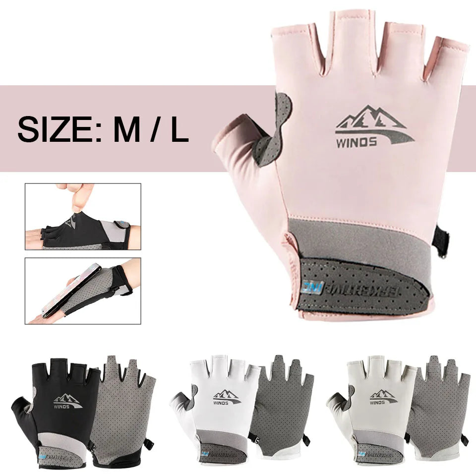 Sun Protection Ice Silk Gloves - Anti-Slip Breathable Anti-UV Sports Gloves