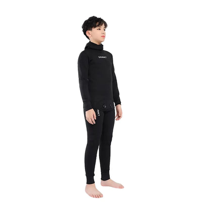 2.5mm Neoprene Kids Wetsuit - 2-Piece Long Sleeve Hooded Thermal Swimsuit for Boys & Girls