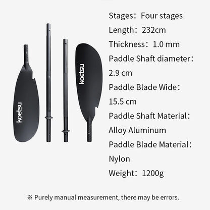 Aluminum Two-Head Paddle - 4-Stage SUP & Kayak Paddle KOETSU