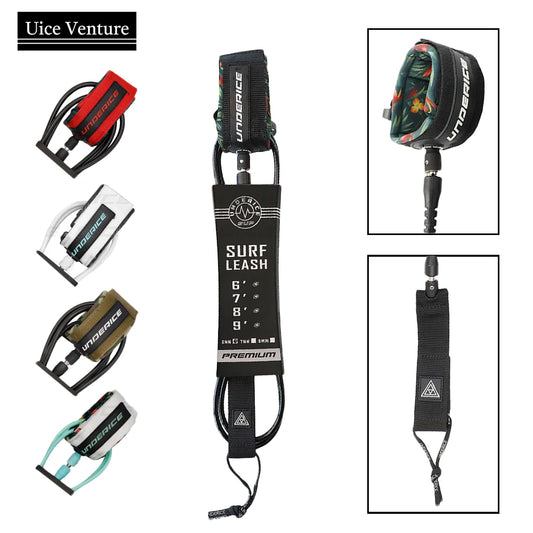 6-10FT Surfboard Leash - Premium SUP Surf Leg Rope with Ankle Cuff