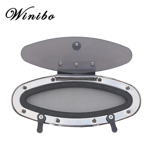 Marine Stainless Steel Eye Shape Porthole with Mosquito Screen - Opening Window Hatch for Boat and Yacht