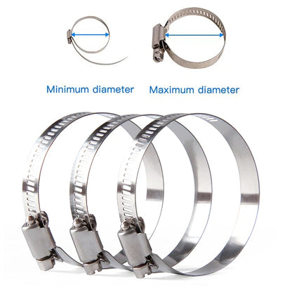 5/10pcs 8 to 152mm 304 Stainless Steel Adjustable Drive Hose Clamp