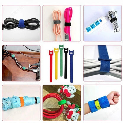 Reusable Velcro Cable Organizer Ties - Nylon Straps for Wire/Cable Management