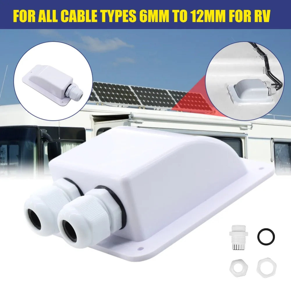 Single/Double Wire Entry Gland Box for Solar Panel Roof - Caravan, RV, Yacht Accessories