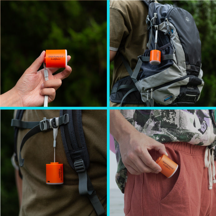 GIGA Pump 2.0: 3-in-1 Portable Mini Electric Inflator, Vacuum Pump, and Camping Lantern