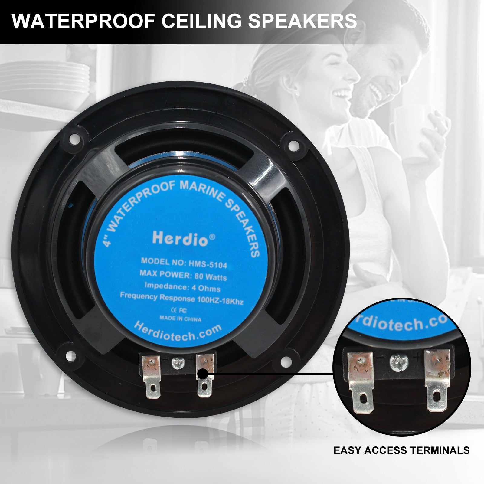 4" 160W Marine Boat Waterproof Speakers - Herdio - Sail Smart Outlet -