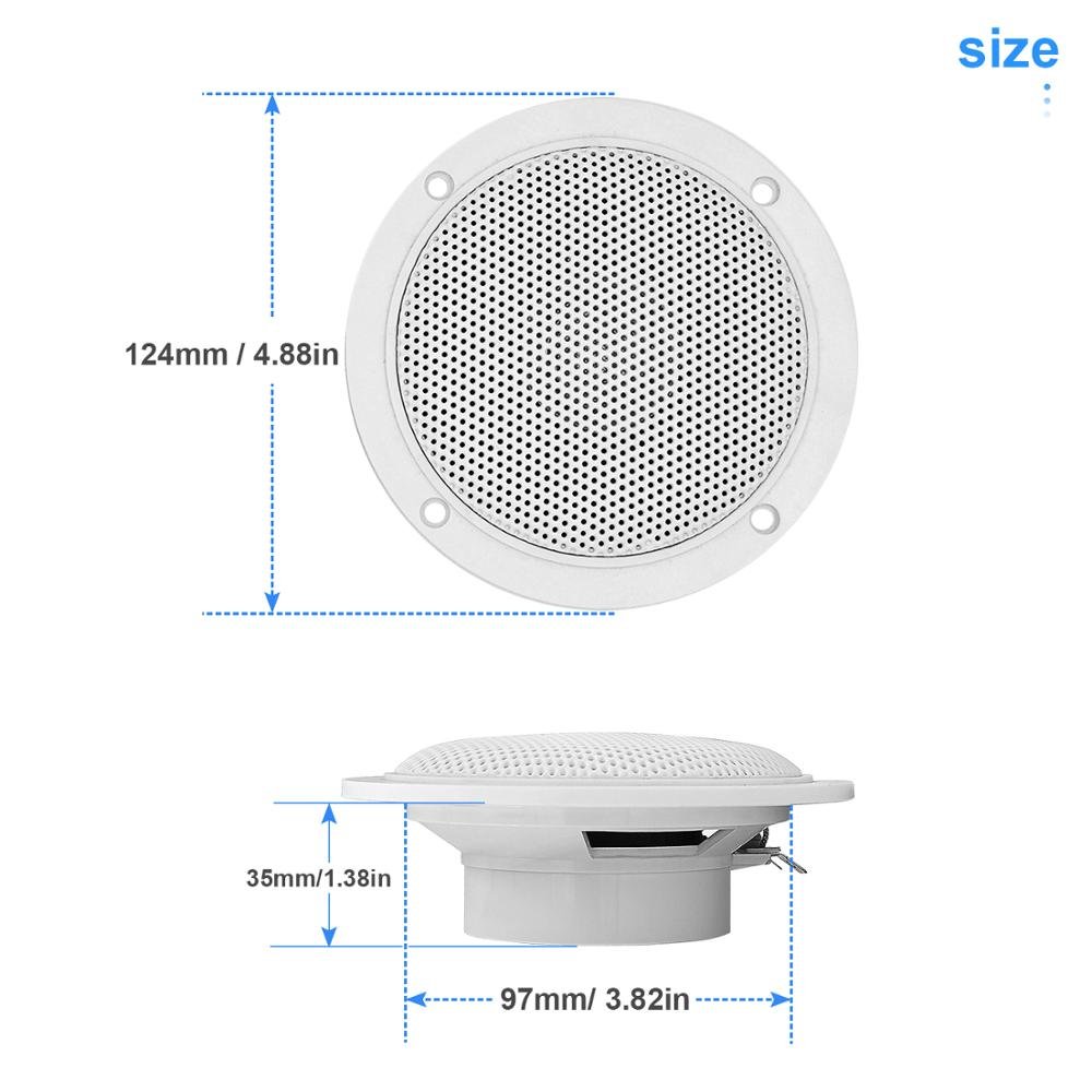 4 Inch 60Watts Marine Speakers Waterproof Pair - GUZARE - Sail Smart Outlet -